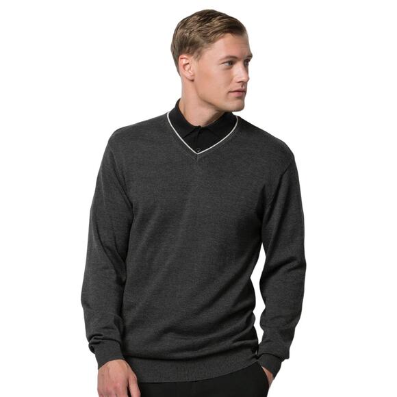 Van Heusen Other - Van Heusen‎ Studio Men's Dark Grey V-neck Pullover Sweater Size XLarge